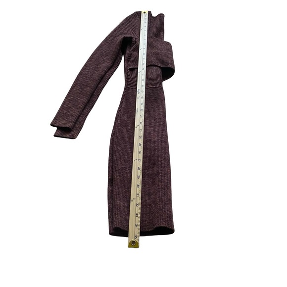 Abercrombie & Fitch Brown Ribbed Knit Wrap Style Sweater Dress Long Sleeve Sz M - Picture 6 of 6